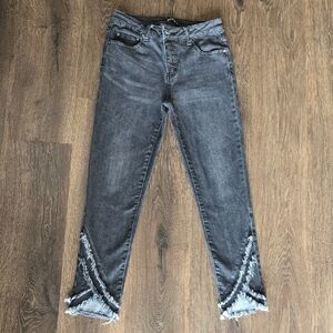 APNY Gray Frayed Hem Women Jeans